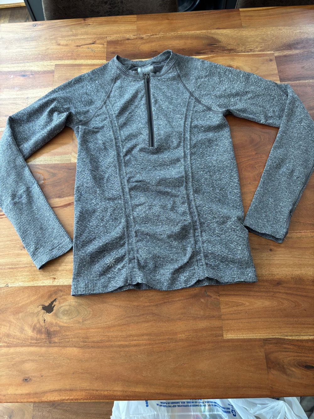 Athleta Heather Gray Seamless 1/2 Zip Pullover - Size Small